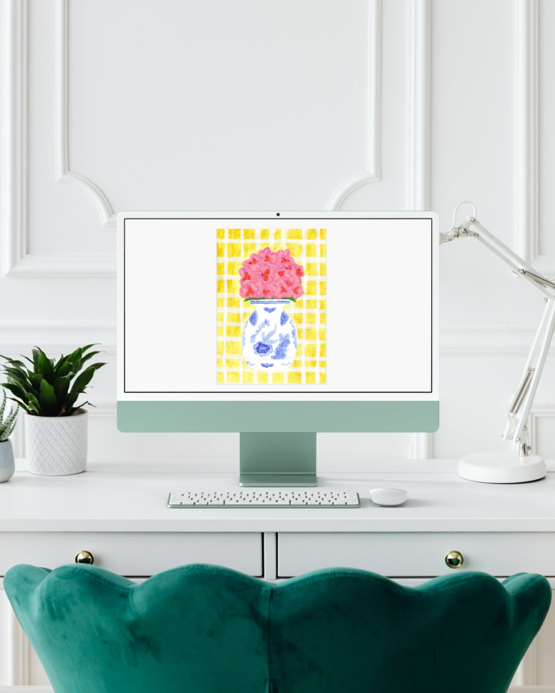PRINTABLE - Pastel bloemenschilderij