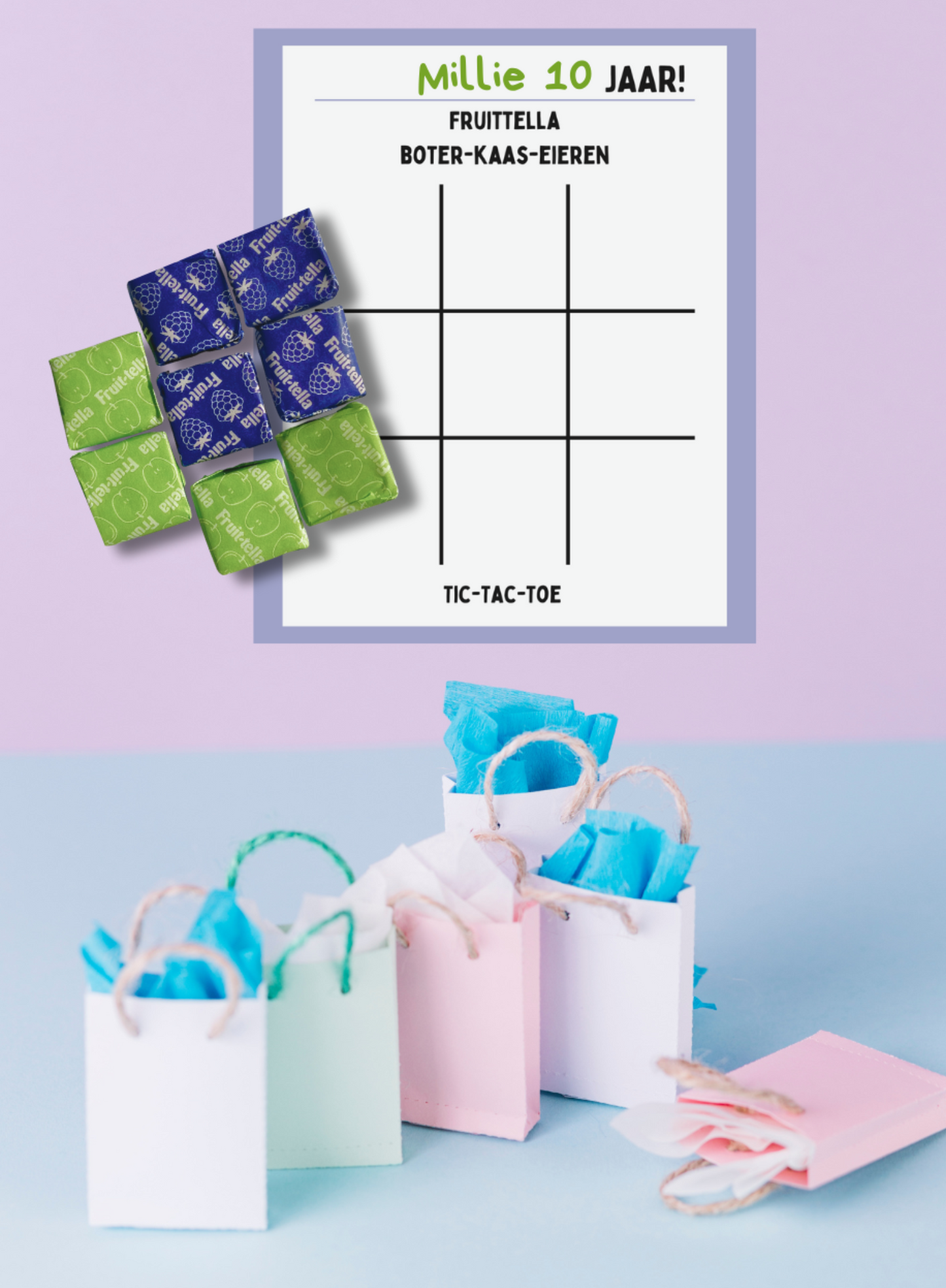 TRAKTATIE - Originele & budgetviendelijke traktatie voor school of feestjes, speelkaarten voor Boter-Kaas-Eieren, digitale download