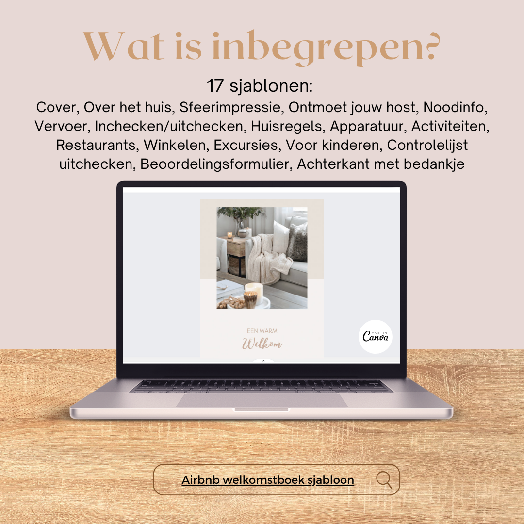 VAKANTIE - Airbnb welkomstboek sjabloon Nederlandstalig
