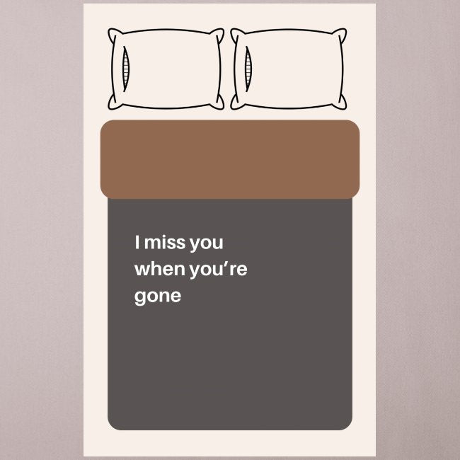 ROMANTISCH CADEAU - Kussenhoes 'I miss you when you're gone', kleur licht taupe