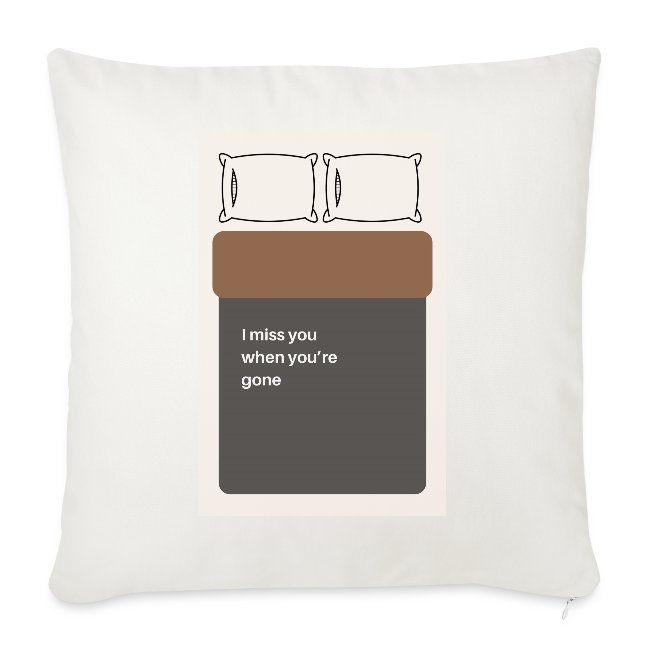 ROMANTISCH CADEAU - Kussenhoes 'I miss you when you're gone', kleur natuurwit