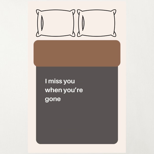 ROMANTISCH CADEAU - Kussenhoes 'I miss you when you're gone', kleur natuurwit