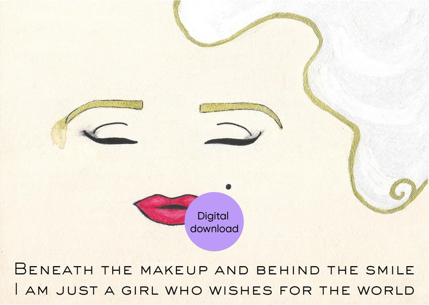 Marilyn Monroe, Marilyn Monroe artwork, Vintage Hollywood art,Marilyn Monroe digital art, Motivational card, digital download,Monroe inspired art, Vintage celebrity illustration, Hollywood Golden Age, 1950s icon illustration,Classic film star art