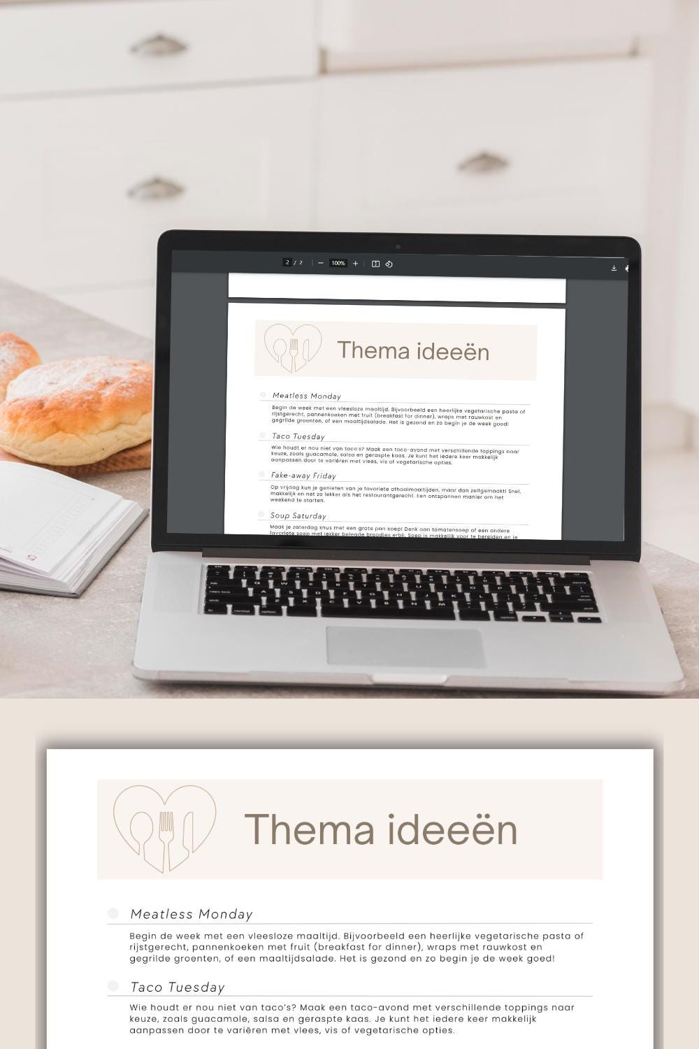Printbare lijst om favoriete gerechten van jouw gezin bij te houden als familiefavorieten, inclusief een verzameling ideeën voor thema’s