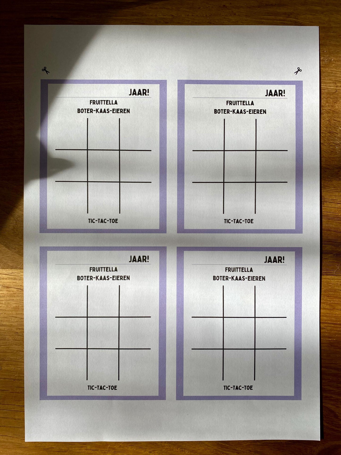 Leuke, originele & budgetvriendelijke traktatie voor school of feestjes, speelkaarten voor Boter-Kaas-Eieren, digitale download