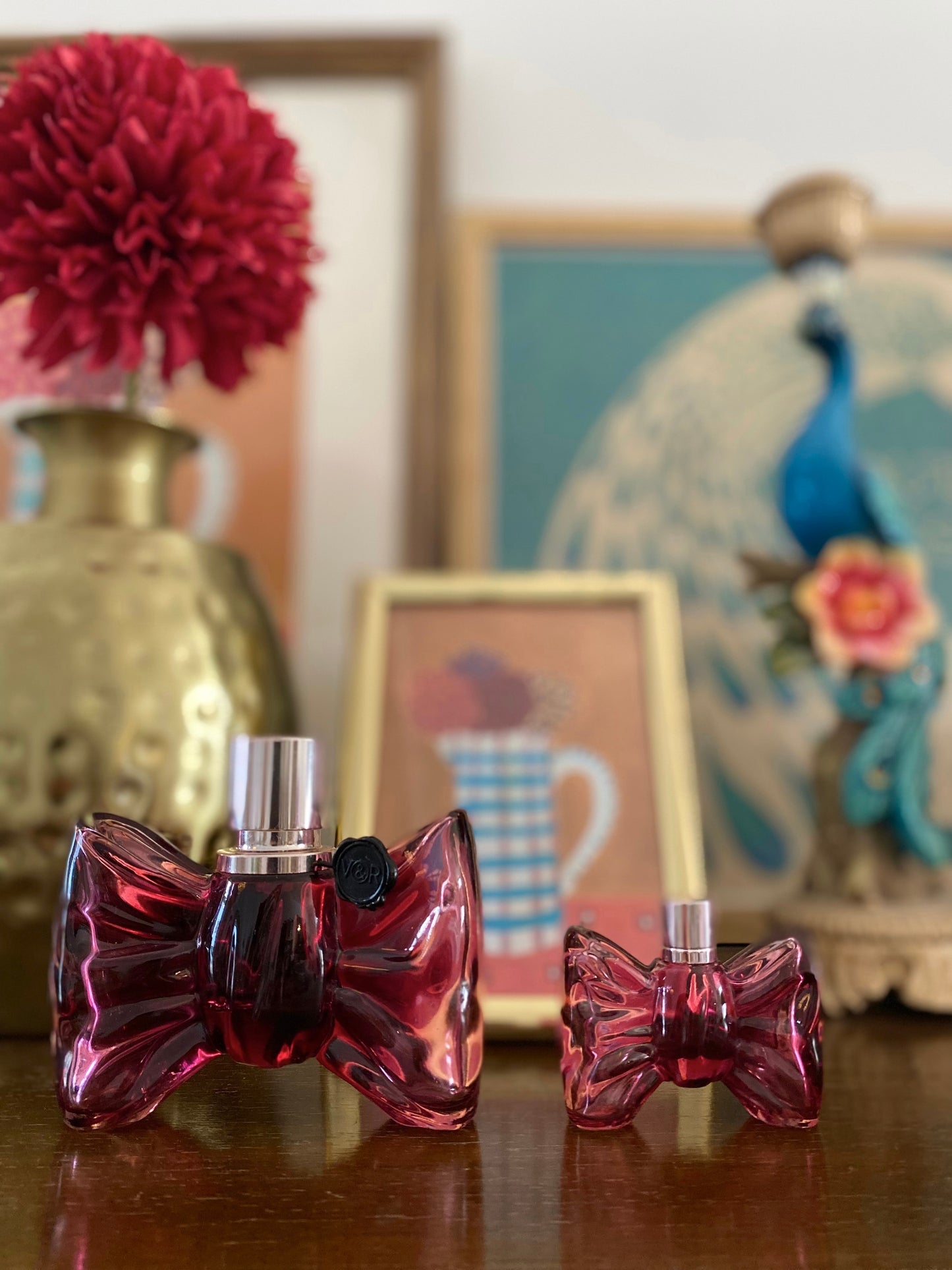 PRELOVED - Set van 2 strik / coquette bow parfumflesjes