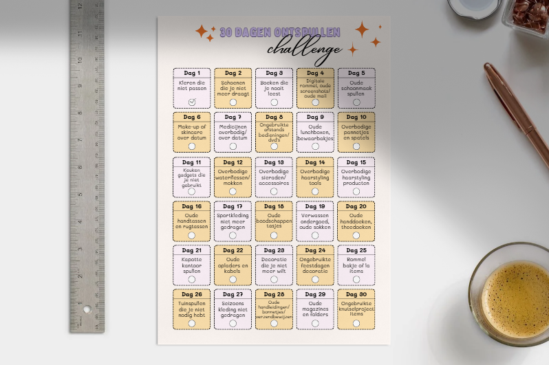 PLANNER - 30-dagen ontspullen