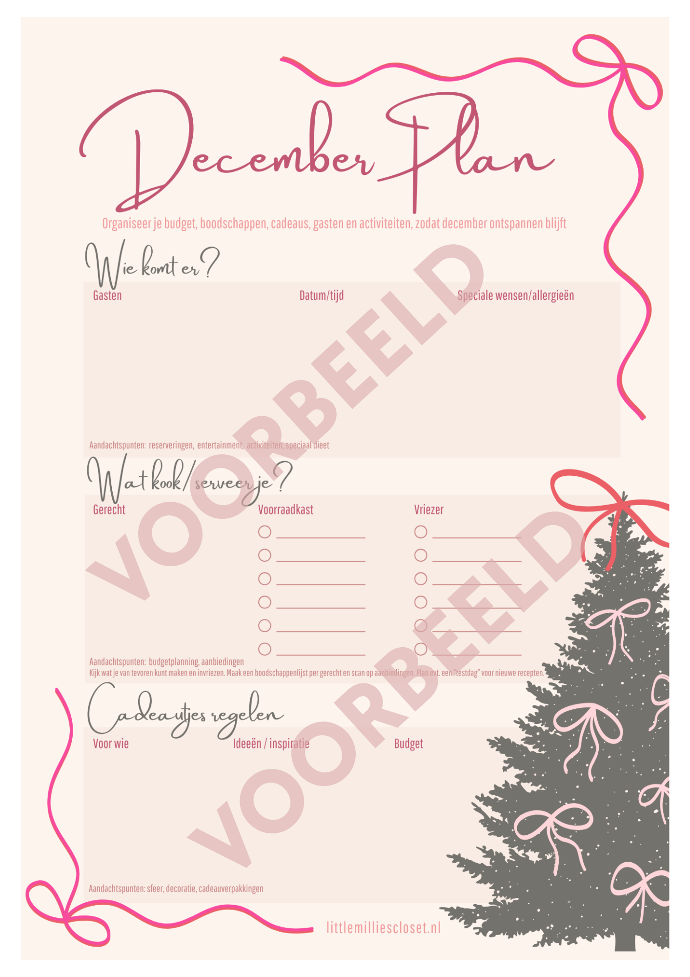 PLANNER - Decemberplan checklist