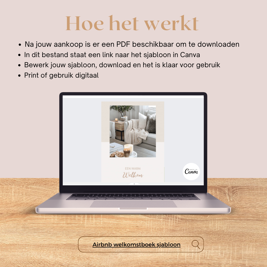 VAKANTIE - Airbnb welkomstboek sjabloon Nederlandstalig