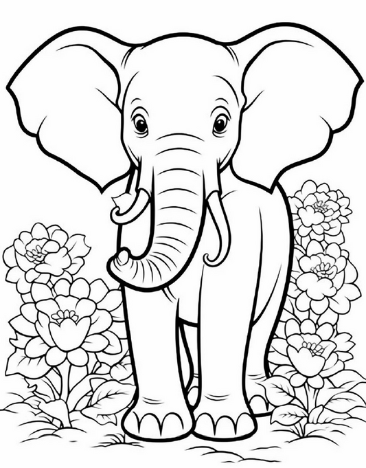 GRATIS - Kleurplaat olifant