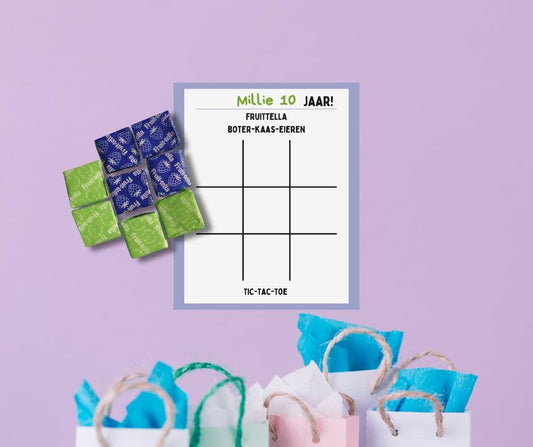 Leuke, originele & budgetvriendelijke traktatie voor school of feestjes, speelkaarten voor Boter-Kaas-Eieren, digitale download